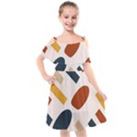 Boho Bohemian Style Design Minimalist Aesthetic Pattern Art Shapes Lines Kids  Cut Out Shoulders Chiffon Dress
