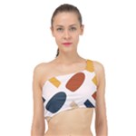 Boho Bohemian Style Design Minimalist Aesthetic Pattern Art Shapes Lines Spliced Up Bikini Top 