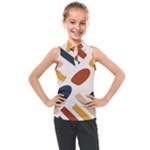 Boho Bohemian Style Design Minimalist Aesthetic Pattern Art Shapes Lines Kids  Sleeveless Polo T-Shirt