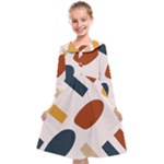 Boho Bohemian Style Design Minimalist Aesthetic Pattern Art Shapes Lines Kids  Midi Sailor Dress