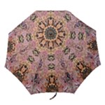 Pink on brown Folding Umbrellas