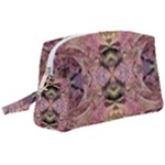 Pink on brown Wristlet Pouch Bag (Large)