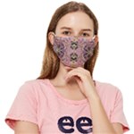 Pink on brown Fitted Cloth Face Mask (Adult)