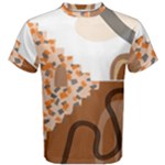 Bohemian Digital Minimalist Boho Style Geometric Abstract Art Men s Cotton T-Shirt