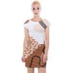 Bohemian Digital Minimalist Boho Style Geometric Abstract Art Cap Sleeve Bodycon Dress
