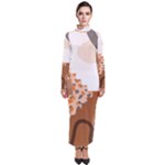 Bohemian Digital Minimalist Boho Style Geometric Abstract Art Turtleneck Maxi Dress