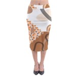 Bohemian Digital Minimalist Boho Style Geometric Abstract Art Midi Pencil Skirt