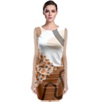 Bohemian Digital Minimalist Boho Style Geometric Abstract Art Sleeveless Velvet Midi Dress