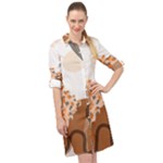 Bohemian Digital Minimalist Boho Style Geometric Abstract Art Long Sleeve Mini Shirt Dress