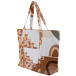 Bohemian Digital Minimalist Boho Style Geometric Abstract Art Zip Up Canvas Bag