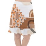Bohemian Digital Minimalist Boho Style Geometric Abstract Art Fishtail Chiffon Skirt