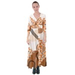 Bohemian Digital Minimalist Boho Style Geometric Abstract Art Button Up Maxi Dress