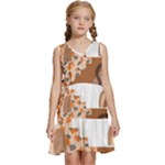 Bohemian Digital Minimalist Boho Style Geometric Abstract Art Kids  Sleeveless Tiered Mini Dress