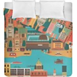 City Painting Town Urban Artwork Duvet Cover Double Side (King Size)