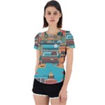 City Painting Town Urban Artwork Back Cut Out Sport T-Shirt