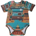 City Painting Town Urban Artwork Baby Short Sleeve Bodysuit