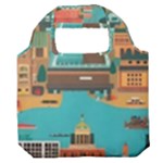 City Painting Town Urban Artwork Premium Foldable Grocery Recycle Bag