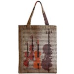 Music Notes Score Song Melody Classic Classical Vintage Violin Viola Cello Bass Zipper Classic Tote Bag