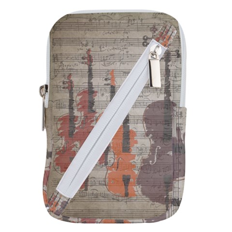 Music Notes Score Song Melody Classic Classical Vintage Violin Viola Cello Bass Belt Pouch Bag (Large) from UrbanLoad.com