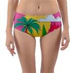 Ocean Watermelon Vibes Summer Surfing Sea Fruits Organic Fresh Beach Nature Reversible Mid-Waist Bikini Bottoms