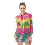 Ocean Watermelon Vibes Summer Surfing Sea Fruits Organic Fresh Beach Nature Long Sleeve Chiffon Shirt