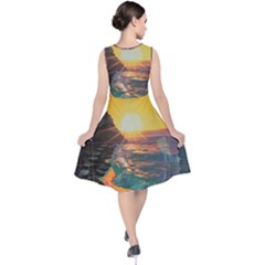 V-Neck Midi Sleeveless Dress  