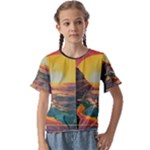 Pretty Art Nice Kids  Cuff Sleeve Scrunch Bottom T-Shirt
