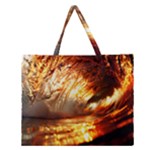 Wave Art Mood Water Sea Beach Zipper Large Tote Bag