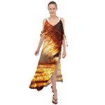 Wave Art Mood Water Sea Beach Maxi Chiffon Cover Up Dress