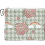 Bear Cartoon Pattern Strawberry Rainbow Nature Animal Cute Design Canvas Cosmetic Bag (XXXL)