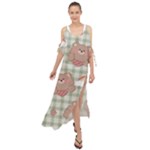 Bear Cartoon Pattern Strawberry Rainbow Nature Animal Cute Design Maxi Chiffon Cover Up Dress
