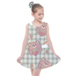 Bear Cartoon Pattern Strawberry Rainbow Nature Animal Cute Design Kids  Summer Dress