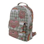 Bear Cartoon Pattern Strawberry Rainbow Nature Animal Cute Design Flap Pocket Backpack (Large)