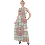 Bear Cartoon Pattern Strawberry Rainbow Nature Animal Cute Design Chiffon Mesh Boho Maxi Dress