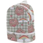 Bear Cartoon Pattern Strawberry Rainbow Nature Animal Cute Design Zip Bottom Backpack
