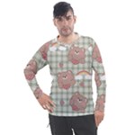 Bear Cartoon Pattern Strawberry Rainbow Nature Animal Cute Design Men s Pique Long Sleeve T-Shirt