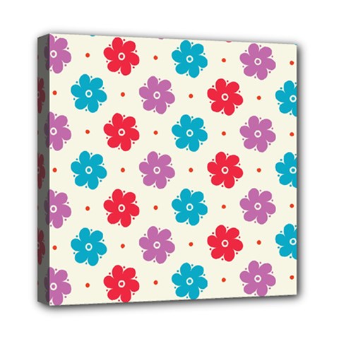 Abstract Art Pattern Colorful Artistic Flower Nature Spring Mini Canvas 8  x 8  (Stretched) from UrbanLoad.com