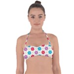 Abstract Art Pattern Colorful Artistic Flower Nature Spring Tie Back Bikini Top