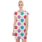 Abstract Art Pattern Colorful Artistic Flower Nature Spring Cap Sleeve Bodycon Dress