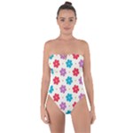 Abstract Art Pattern Colorful Artistic Flower Nature Spring Tie Back One Piece Swimsuit