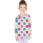 Abstract Art Pattern Colorful Artistic Flower Nature Spring Kids  Long Sleeve T-Shirt