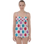 Abstract Art Pattern Colorful Artistic Flower Nature Spring Babydoll Tankini Set
