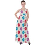 Abstract Art Pattern Colorful Artistic Flower Nature Spring Empire Waist Velour Maxi Dress