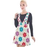 Abstract Art Pattern Colorful Artistic Flower Nature Spring Plunge Pinafore Velour Dress