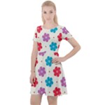 Abstract Art Pattern Colorful Artistic Flower Nature Spring Cap Sleeve Velour Dress 