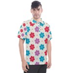 Abstract Art Pattern Colorful Artistic Flower Nature Spring Men s Polo T-Shirt