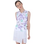 Fish Lilies Sea Aquatic Flowers Algae Bubble Animal Wildlife Nature Ocean Women s Sleeveless Sports Top