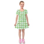 Frog Cartoon Pattern Cloud Animal Cute Seamless Kids  Short Sleeve Velvet Dress