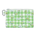 Frog Cartoon Pattern Cloud Animal Cute Seamless Canvas Cosmetic Bag (Large)