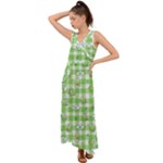 Frog Cartoon Pattern Cloud Animal Cute Seamless V-Neck Chiffon Maxi Dress